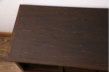 中古　美品　松本民芸家具　脚付きリメイク　和モダンな空間づくりにおすすめのローチェスト(サイドボード、引き出し、ローボード)(R-049735)