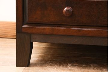 中古　美品　松本民芸家具　脚付きリメイク　和モダンな空間づくりにおすすめのローチェスト(サイドボード、引き出し、ローボード)(R-049735)