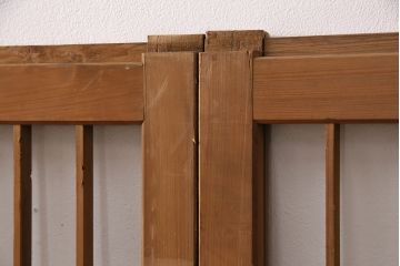 アンティーク建具　ガラス入り格子戸4枚セット(引き戸、窓、ガラス戸)(R-049739)