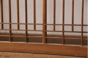 アンティーク建具　ガラス入り格子戸4枚セット(引き戸、窓、ガラス戸)(R-049739)