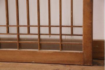 アンティーク建具　ガラス入り格子戸4枚セット(引き戸、窓、ガラス戸)(R-049739)