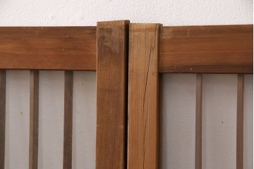 アンティーク建具　ガラス入り格子戸4枚セット(引き戸、窓、ガラス戸)(R-049739)