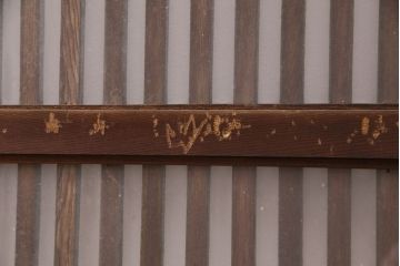 アンティーク建具　和製アンティーク　ガラス入り格子戸2枚セット(引き戸、玄関戸、建具)(R-049740)