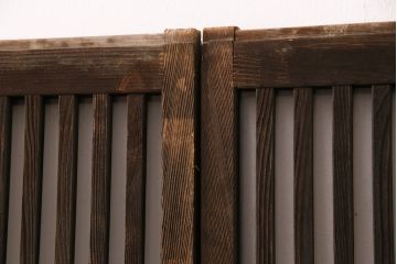 アンティーク建具　和製アンティーク　ガラス入り格子戸4枚セット(引き戸、建具)(R-049741)