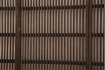 アンティーク建具　和製アンティーク　ガラス入り格子戸4枚セット(引き戸、建具)(R-049741)