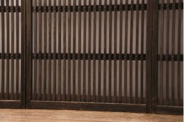 アンティーク建具　和製アンティーク　ガラス入り格子戸4枚セット(引き戸、建具)(R-049741)