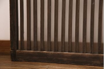 アンティーク建具　和製アンティーク　ガラス入り格子戸4枚セット(引き戸、建具)(R-049741)