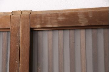 アンティーク建具　和製アンティーク　ガラス入り格子戸4枚セット(引き戸、建具)(R-049741)
