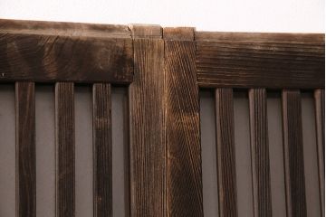 アンティーク建具　和製アンティーク　ガラス入り格子戸4枚セット(引き戸、建具)(R-049741)