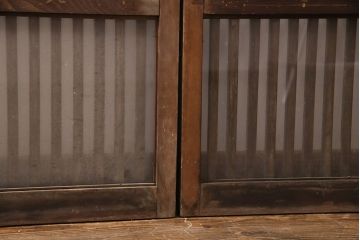 アンティーク建具　和製アンティーク　ガラス入り格子戸4枚セット(引き戸、建具)(R-049741)