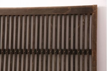 アンティーク建具　和製アンティーク　ガラス入り格子戸1枚(引き戸、玄関戸、建具)(R-049742)