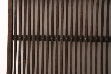 アンティーク建具　和製アンティーク　ガラス入り格子戸1枚(引き戸、玄関戸、建具)(R-049742)