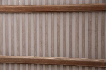 アンティーク建具　和製アンティーク　ガラス入り格子戸1枚(引き戸、玄関戸、建具)(R-049742)