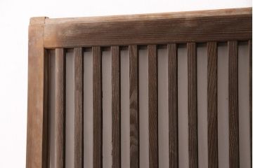 アンティーク建具　和製アンティーク　ガラス入り格子戸1枚(引き戸、玄関戸、建具)(R-049743)