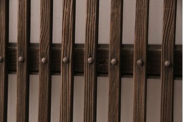 アンティーク建具　和製アンティーク　ガラス入り格子戸1枚(引き戸、玄関戸、建具)(R-049743)