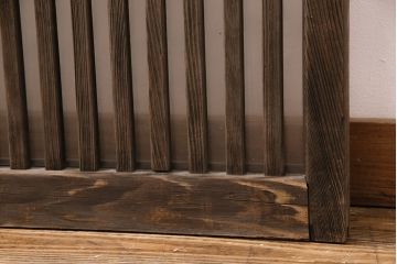 アンティーク建具　和製アンティーク　ガラス入り格子戸1枚(引き戸、玄関戸、建具)(R-049743)