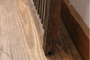 アンティーク建具　和製アンティーク　ガラス入り格子戸1枚(引き戸、玄関戸、建具)(R-049743)