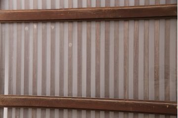 アンティーク建具　和製アンティーク　ガラス入り格子戸1枚(引き戸、玄関戸、建具)(R-049743)