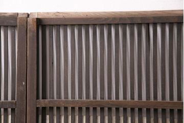 アンティーク建具　大正期　深みを増した木の風合いが味わい深い格子戸4枚セット(引き戸、建具)(R-049744)