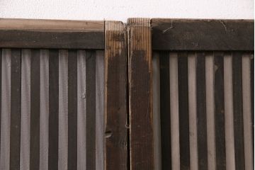アンティーク建具　大正期　深みを増した木の風合いが味わい深い格子戸4枚セット(引き戸、建具)(R-049744)