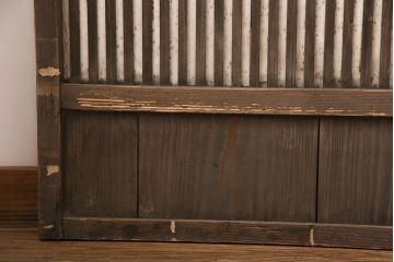 アンティーク建具　大正期　深みを増した木の風合いが味わい深い格子戸4枚セット(引き戸、建具)(R-049744)