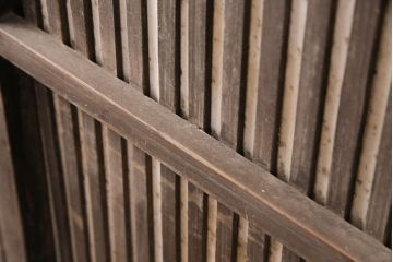 アンティーク建具　大正期　深みを増した木の風合いが味わい深い格子戸4枚セット(引き戸、建具)(R-049744)