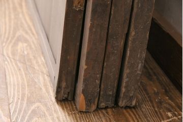 アンティーク建具　大正期　深みを増した木の風合いが味わい深い格子戸4枚セット(引き戸、建具)(R-049744)
