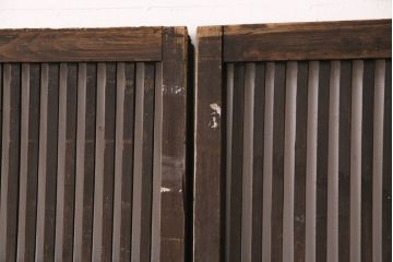 アンティーク建具　大正期　深みを増した木の風合いが味わい深い格子戸4枚セット(引き戸、建具)(R-049744)