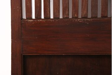 アンティーク建具　明治期　総欅材製の格子蔵戸(引き戸、玄関戸)(R-049746)