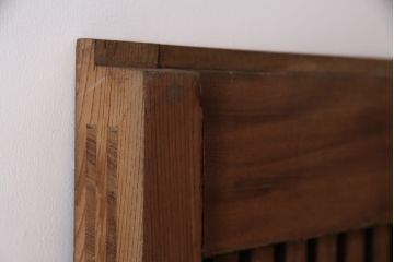 アンティーク建具　明治期　総欅材製の格子蔵戸(引き戸、玄関戸)(R-049746)