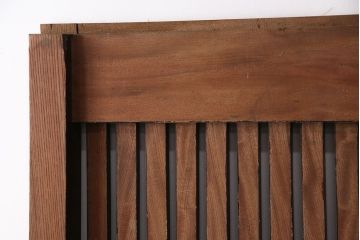 アンティーク建具　明治期　総欅材製の格子蔵戸(引き戸、玄関戸)(R-049746)