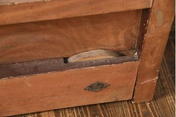 アンティーク建具　明治期　総欅材製の格子蔵戸(引き戸、玄関戸)(R-049746)