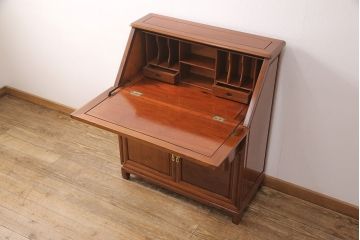 中古　高級唐木家具 ライティングビューロー(簿記机、在宅ワーク、在宅用デスク)(R-049753)