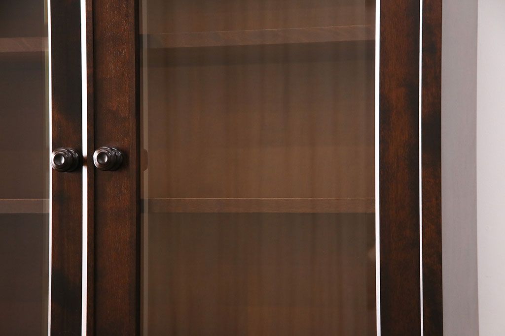 中古　北海道民芸家具　大人なワークスペース作りに活躍してくれるビューローブックケース(定価約38万円)(ライティングビューロー、机、在宅ワーク、在宅用本箱、収納棚、ワークデスク)(R-049781)