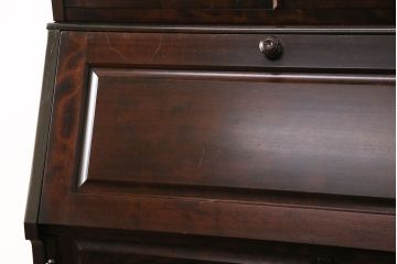 中古　北海道民芸家具　大人なワークスペース作りに活躍してくれるビューローブックケース(定価約38万円)(ライティングビューロー、机、在宅ワーク、在宅用本箱、収納棚、ワークデスク)(R-049781)