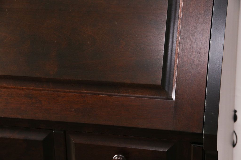 中古　北海道民芸家具　大人なワークスペース作りに活躍してくれるビューローブックケース(定価約38万円)(ライティングビューロー、机、在宅ワーク、在宅用本箱、収納棚、ワークデスク)(R-049781)