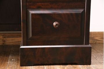 中古　北海道民芸家具　大人なワークスペース作りに活躍してくれるビューローブックケース(定価約38万円)(ライティングビューロー、机、在宅ワーク、在宅用本箱、収納棚、ワークデスク)(R-049781)