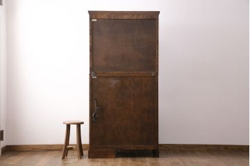 中古　北海道民芸家具　大人なワークスペース作りに活躍してくれるビューローブックケース(定価約38万円)(ライティングビューロー、机、在宅ワーク、在宅用本箱、収納棚、ワークデスク)(R-049781)