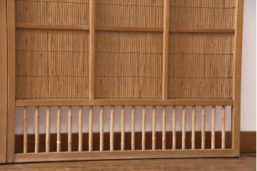 和製アンティーク　透かし彫りがおしゃれな御簾戸4枚セット(建具、簾戸、簀戸、葭戸、夏障子、すど、葦戸)(R-049784)