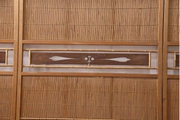 和製アンティーク　透かし彫りがおしゃれな御簾戸4枚セット(建具、簾戸、簀戸、葭戸、夏障子、すど、葦戸)(R-049784)