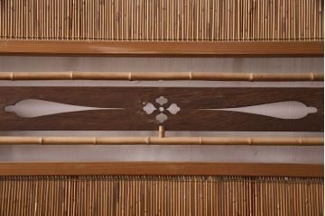 和製アンティーク　透かし彫りがおしゃれな御簾戸4枚セット(建具、簾戸、簀戸、葭戸、夏障子、すど、葦戸)(R-049784)