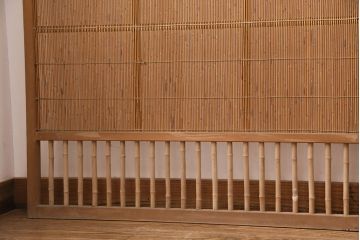 和製アンティーク　透かし彫りがおしゃれな御簾戸4枚セット(建具、簾戸、簀戸、葭戸、夏障子、すど、葦戸)(R-049784)