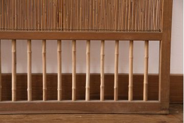 和製アンティーク　透かし彫りがおしゃれな御簾戸4枚セット(建具、簾戸、簀戸、葭戸、夏障子、すど、葦戸)(R-049784)