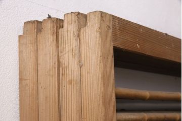 和製アンティーク　透かし彫りがおしゃれな御簾戸4枚セット(建具、簾戸、簀戸、葭戸、夏障子、すど、葦戸)(R-049784)