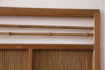 和製アンティーク　透かし彫りがおしゃれな御簾戸4枚セット(建具、簾戸、簀戸、葭戸、夏障子、すど、葦戸)(R-049784)