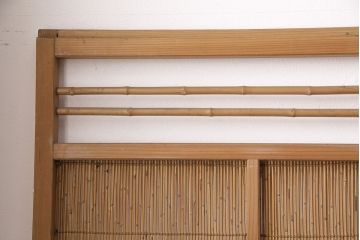 和製アンティーク　透かし彫りがおしゃれな御簾戸4枚セット(建具、簾戸、簀戸、葭戸、夏障子、すど、葦戸)(R-049784)