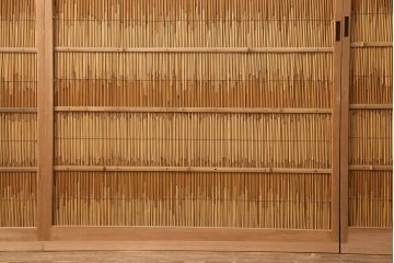 和製アンティーク　涼しげな和の空間作りにおすすめの御簾戸4枚セット(建具、簾戸、簀戸、葭戸、夏障子、すど、葦戸)(R-049785)
