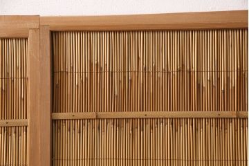 和製アンティーク　涼しげな和の空間作りにおすすめの御簾戸4枚セット(建具、簾戸、簀戸、葭戸、夏障子、すど、葦戸)(R-049785)