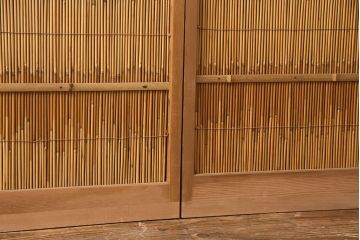 和製アンティーク　涼しげな和の空間作りにおすすめの御簾戸4枚セット(建具、簾戸、簀戸、葭戸、夏障子、すど、葦戸)(R-049785)