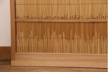 和製アンティーク　涼しげな和の空間作りにおすすめの御簾戸4枚セット(建具、簾戸、簀戸、葭戸、夏障子、すど、葦戸)(R-049785)